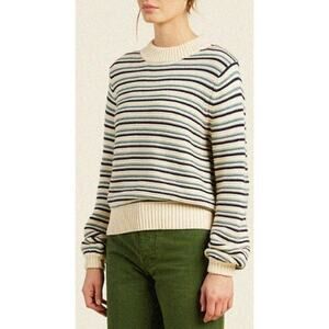 Birds of Paradis by Trovata Susan Sweater Navy Green Stripe Womens Small